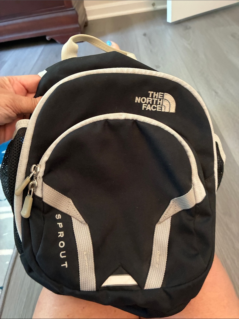 The North Face Black and Cream Kids Backpack